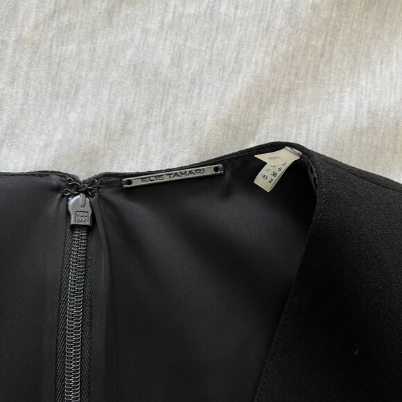 Elie Tahari Black V-Neck Mini Dress Size 2 - Picture 3 of 5